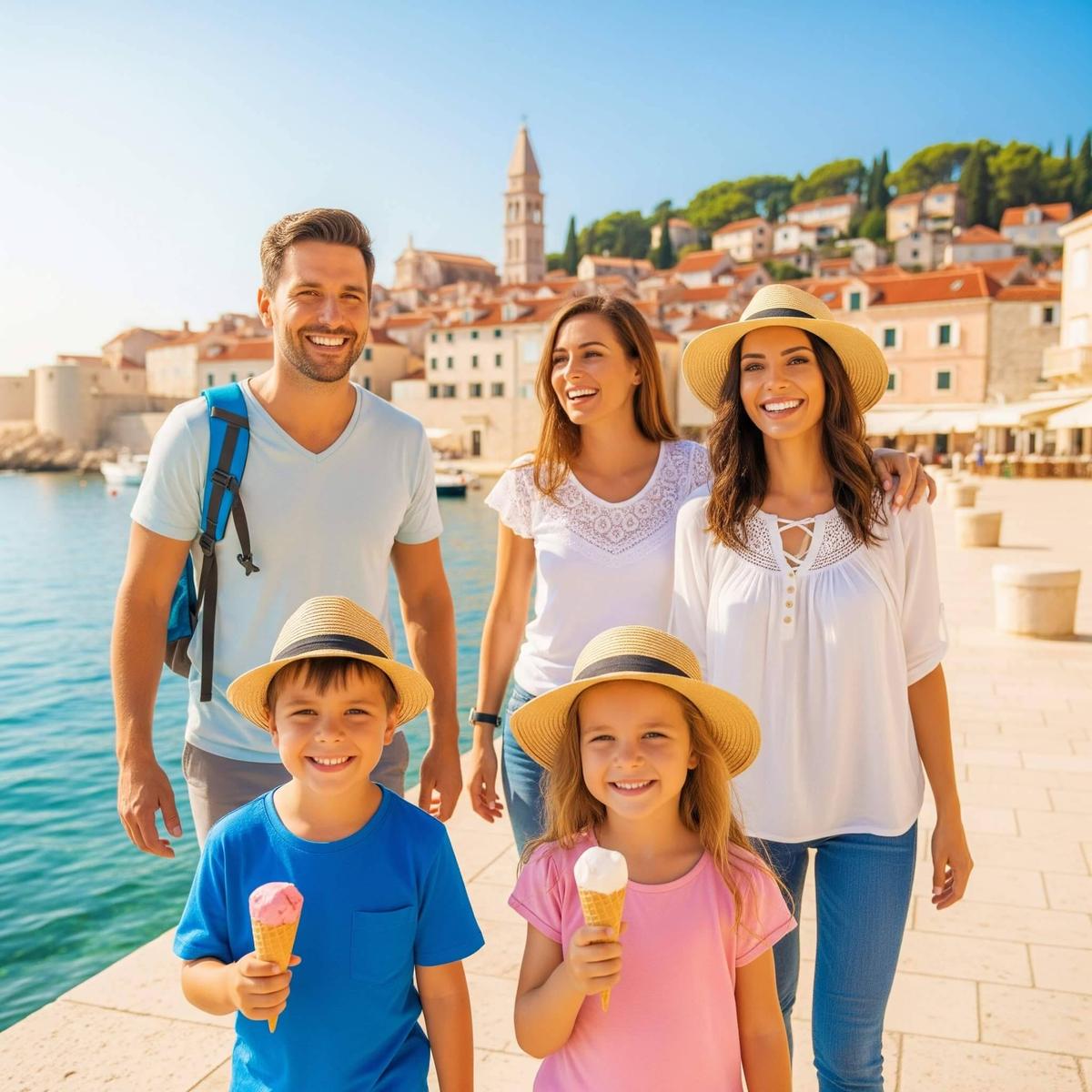 Family enjoying a holiday walk in Šibenik, Croatia | Villa Plavi Biser Blog